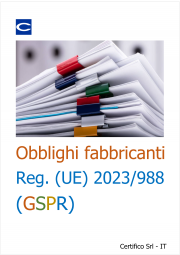 Obblighi fabbricanti / Regolamento (UE) 2023/988 (GSPR)