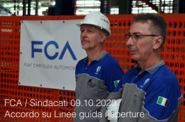 Accordo su Linee guida riaperture FCA/Sindacati 09.04.2020