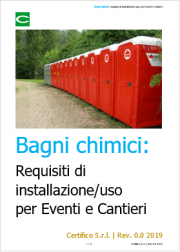 Bagni chimici: requisiti di installazione/uso per Eventi e Cantieri