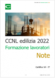CCNL Edilizia 2022 / Note formazione lavoratori