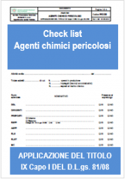 Check list Agenti chimici pericolosi - AUSL RE Check list Agenti chimici pericolosi - AUSL RE