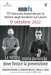 ANMIL: il 9 ottobre 2022 celebra la 72a Giornata Nazionale per le Vittime degli Incidenti sul Lavoro