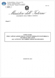 Linee guida applicazione normativa PS attività di fabbricazione di esplosivi