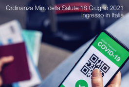 Ordinanza Ministero della Salute 18 Giugno 2021 | Ingresso in Italia