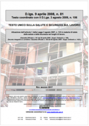 Testo Unico Sicurezza D. Lgs 81/2008 - 05.2017