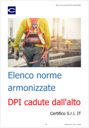 Elenco norme armonizzate DPI cadute dall'alto Elenco norme armonizzate DPI cadute dall'alto