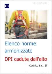 Elenco norme armonizzate DPI cadute dall'alto