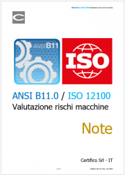 ANSI B11.0 e ISO 12100 Valutazione rischi macchine / Note
