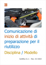 Comunicazione inizio attività di preparazione per il riutilizzo / Disciplina - modello