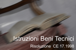 Risoluzione Consiglio del 17.12.1998 Istruzioni beni consumo tecnici