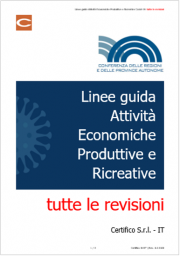 Linee guida Attività Economiche Produttive e Ricreative Covid-19: tutte le revisioni