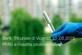 Sentenza Tribunale di Vicenza 13 maggio 2025 - PFAS e malattia professionale Sentenza Tribunale di Vicenza 13 maggio 2025 - PFAS e malattia professionale