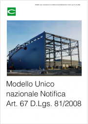 Modello Unico nazionale Notifica Art. 67 D.Lgs. 81/2008