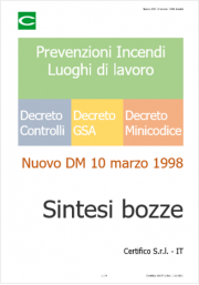 Nuovo DM 10 marzo 1998: Sintesi bozze