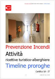 Prevenzione Incendi attivita' ricettive turistico-alberghiere: Timeline proroghe