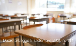 Decreto-Legge 8 settembre 2020 n. 111 Decreto-Legge 8 settembre 2020 n. 111