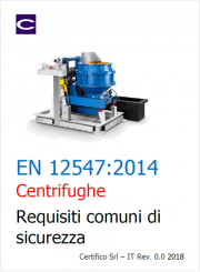 EN 12547 Centrifughe - Requisiti comuni di sicurezza | Testo requisiti