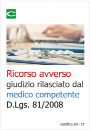 Ricorso avverso giudizio rilasciato dal medico competente