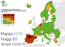 Mappa ECDC misure di viaggio EU al tempo Covid