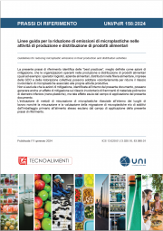 UNI/PdR 158:2024 Linee guida riduzione di emissioni di microplastiche UNI/PdR 158:2024 Linee guida riduzione di emissioni di microplastiche