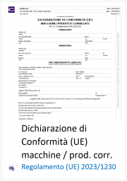 Modello di Dichiarazione di Conformità (UE) Regolamento macchine