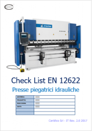 Presse piegatrici idrauliche: Check list sulla norma EN 12622