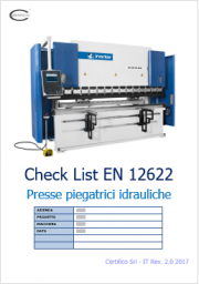 Presse piegatrici idrauliche: Check list sulla norma EN 12622 Presse piegatrici idrauliche: Check list sulla norma EN 12622