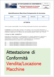 Le 4 dichiarazioni/attestazioni base macchine e attrezzature