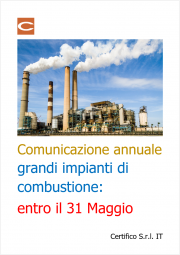 Comunicazione annuale grandi impianti di combustione: 31 Maggio