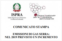 Emissioni di gas serra: nel 2019 previsto un incremento