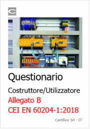 EN 60204-1 Ed. 6.0 2016 Annex B: Questionario informativo da fornire all'utilizzatore