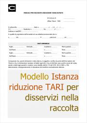 Modello Istanza riduzione tassa rifiuti per disservizi nella raccolta