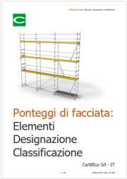 Ponteggi di facciata: Elementi / Designazione / Classificazione