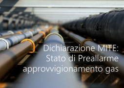 Dichiarazione MITE: Stato Preallarme approvvigionamento gas naturale