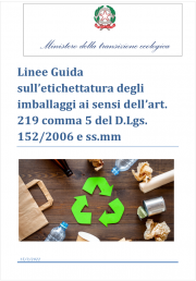 Linee guida MITE etichettatura imballaggi art. 219 co. 5 TUA Linee guida MITE etichettatura imballaggi art. 219 co. 5 TUA