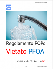 Regolamento POPs: Vietato l'uso di PFOA Regolamento POPs: Vietato l'uso di PFOA