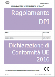 Dichiarazione di Conformita' UE DPI: Regolamento (UE) 2016/425