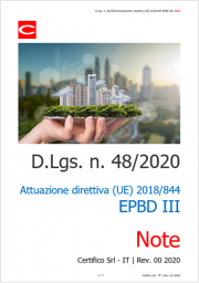 D.Lgs. n. 48/2020 Attuazione direttiva (UE) 2018/844 EPBD III: Note D.Lgs. n. 48/2020 Attuazione direttiva (UE) 2018/844 EPBD III: Note