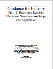 FDA 21 CFR part 11 Guidance for Industry