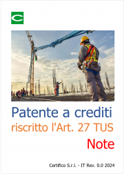 Patente a crediti: riscritto l'Art. 27 del D.Lgs 81/2008 / Note