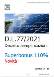 Decreto semplificazioni (D.L.77/2021): Superbonus 110% Decreto semplificazioni (D.L.77/2021): Superbonus 110%