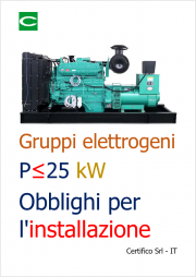 Gruppi elettrogeni P ≤ 25 kW: gli obblighi per l'installazione