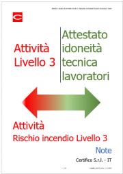 Attività di Livello 3: Attestato idoneità tecnica addetti emergenze / Note 2022