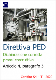 Direttiva PED | Dichiarazione corretta prassi costruttiva