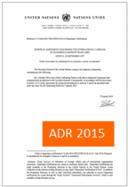 ADR 2015: Ufficiale il draft dal 1° Gennaio delle modifiche proposte