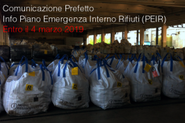 Comunicazione Prefetto Info Piano Emergenza Interno Rifiuti: entro il 4 Marzo