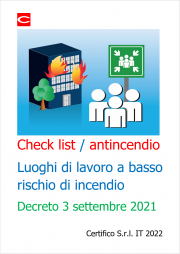 Check list luoghi di lavoro a basso rischio di incendio - Decreto 3 settembre 2021