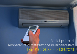 Temperature climatizzazione invernale/estiva edifici pubblici dal 01.05.2022 al 31.03.2023