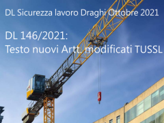 DL Sicurezza lavoro Draghi Ottobre 2021 (DL 146/2021): Testo nuovi Artt. modificati