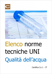 Norme tecniche UNI Qualità dell'acqua Norme tecniche UNI Qualità dell'acqua